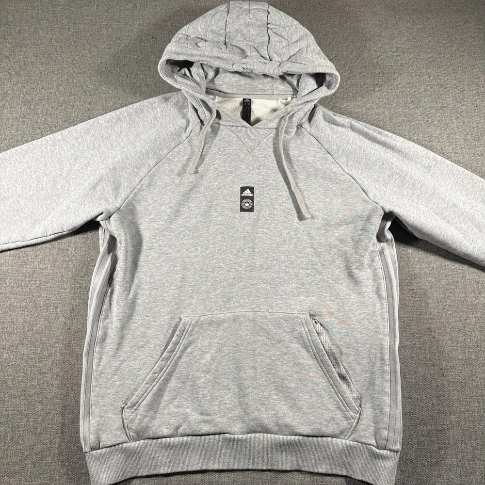 Adidas Hoodie Mens Size M Gray Charlotte FC MLS Soccer Pullover Sweatshirt